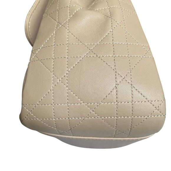 Christian Dior Shoulder Flap Bag Medium Nude Beige Pink Gold Chain - Picture 7 of 16